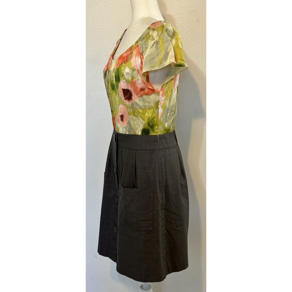 Anthropologie Tabitha Zoya Size10 Watercolor Silk Blend Dress Preppy Art to Wear - Picture 8 of 13